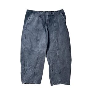 Future Collective Pants Womens 16 Black High Rise Wide Leg‎ Denim Jeans New Tags